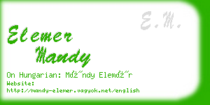 elemer mandy business card